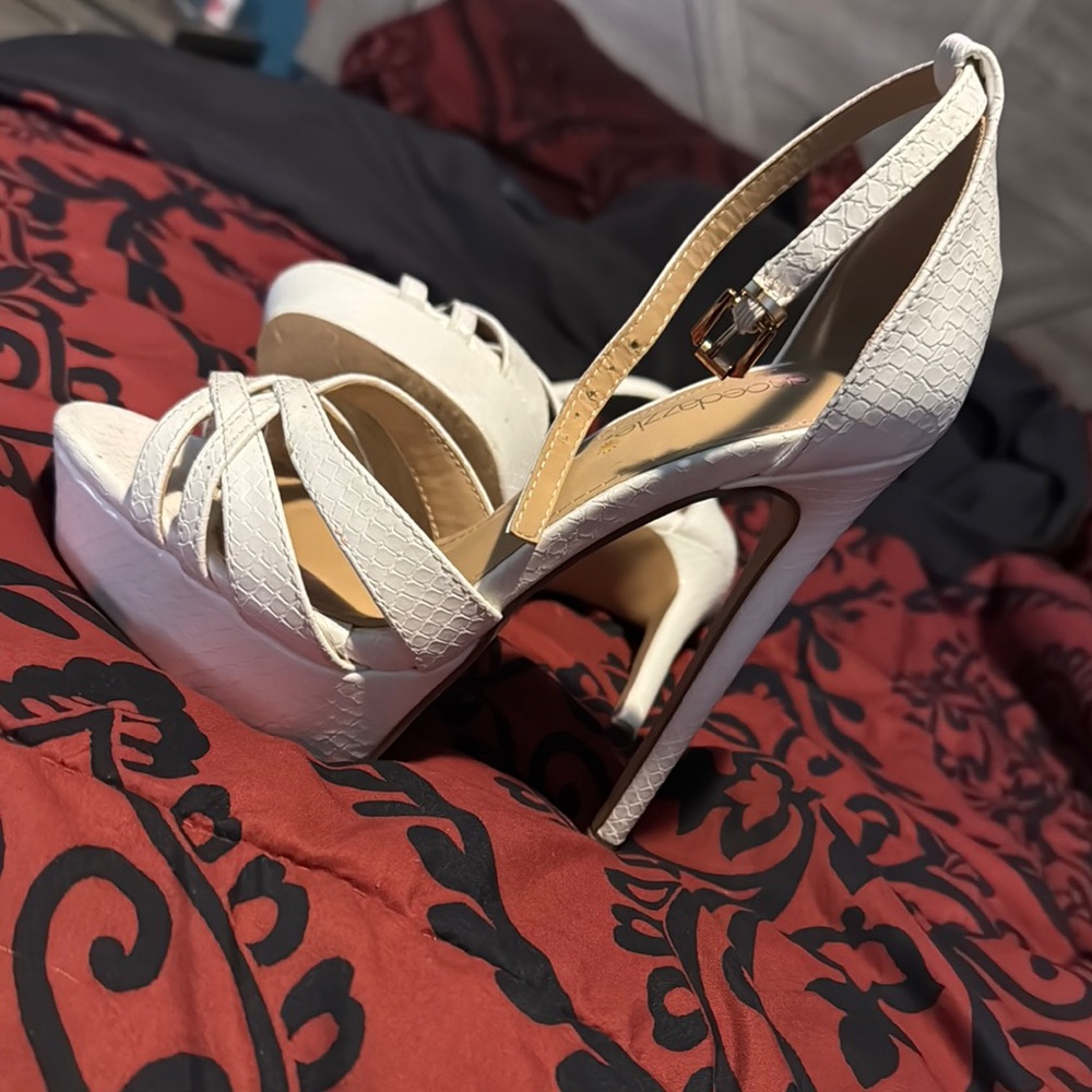 Elegant White Strappy Heels